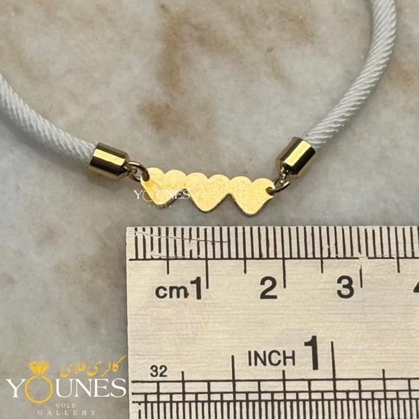 دستبند سه قلب طلا لیزری